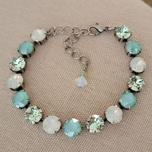 Austrian Crystal Bracelet in Antique Silver